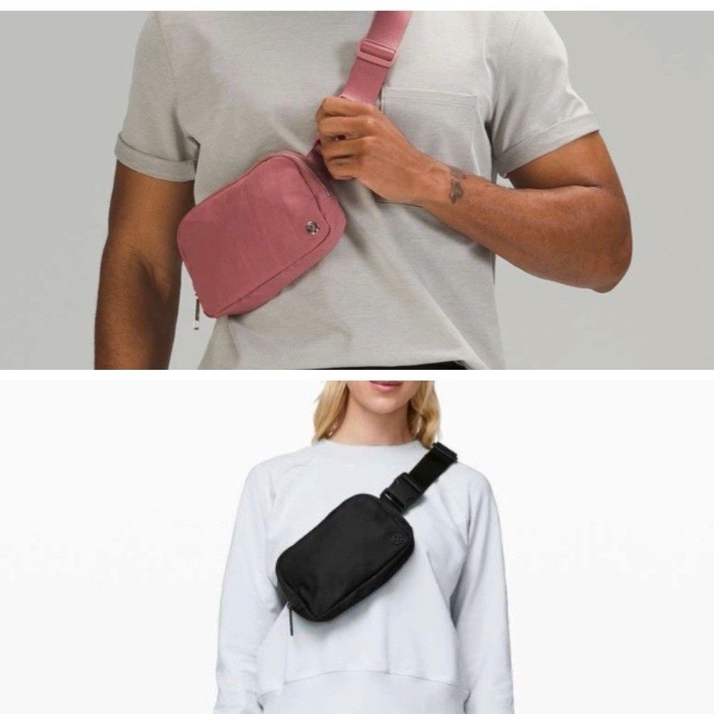 Lululemon Everywhere Belt Bag 1L  BUNDLE OF 2  BLACK AND SPAICED CHAI  One Size